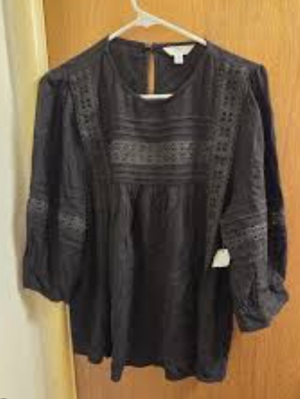 Time and Tru Women's Textured Yoke Top Blouse Size Large 12/14